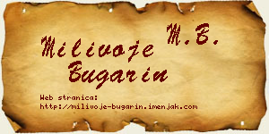 Milivoje Bugarin vizit kartica